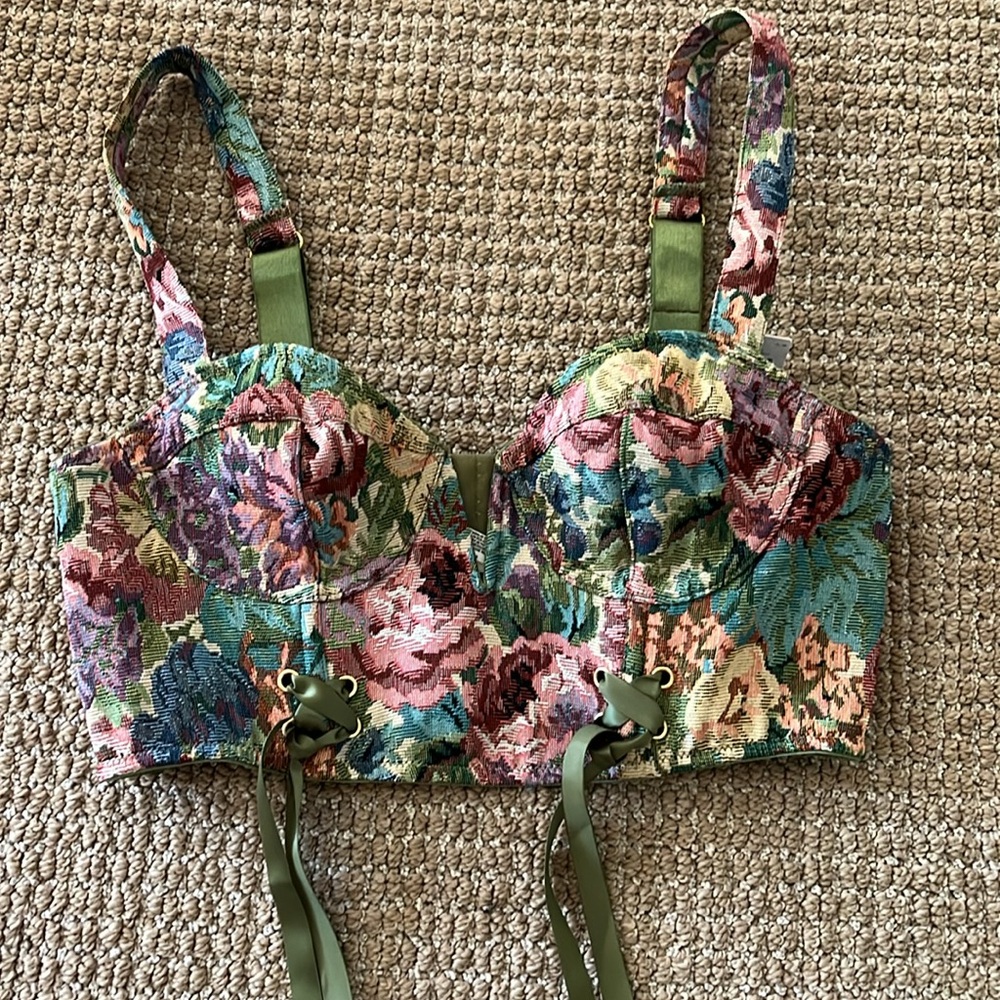 Anthropologie Floral Tapestry Corset - Multicolor